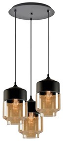 Φωτιστικό Οροφής Τρίφωτο Homelighting Gaby 77-8789 Honey/Black
