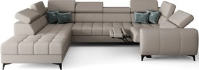 Γωνιακός καναπές Calyra Max I Relax Lthr-Γκρεζ-Αριστερή