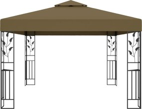 vidaXL Κιόσκι με Διπλή Οροφή Taupe 3 x 4 μ. 180 γρ/μ²