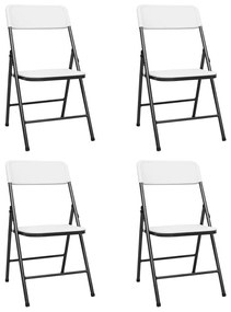 Καρέκλες Κήπου Πτυσσόμενες 4 τεμ. Λευκές από HDPE - Λευκό