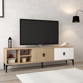Έπιπλο Τηλεόρασης Δρυς / Λευκό DEFO 180x35x18