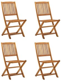 Καρέκλες Κήπου Πτυσσόμενες 4 τεμ. από Μασίφ Ξύλο Ακακίας - Καφέ