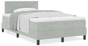 vidaXL Κρεβάτι Box Spring με Στρώμα Ανοιχτό Γκρι 120x200 εκ Βελούδο