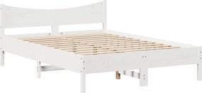 vidaXL Πλαίσιο Κρεβατιού με Συρτάρια Λευκό 150x200εκ Μασίφ Πεύκο