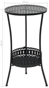 vidaXL Τραπέζι Bistro Μαύρο 40 x 70 εκ. Μεταλλικό