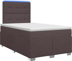 vidaXL Κρεβάτι box spring με στρώμα Σκούρο Καφέ 120 x 190 cm Ύφασμα