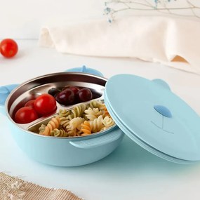 Φαγητοδοχείο Με Χωρίσματα 450ml (16x8x19) Kiokids Blue Bear 3539