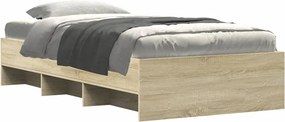 vidaXL Πλαίσιο Κρεβ. Χωρ. Στρώμα Sonoma Δρυς 90x200 εκ. Επεξ. Ξύλο