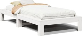 vidaXL Σκελετός Κρεβ. Χωρίς Στρώμα Λευκό 75x190 εκ Μασίφ Πεύκο
