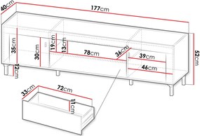 Έπιπλο τηλεόρασης Mossa-Leuko