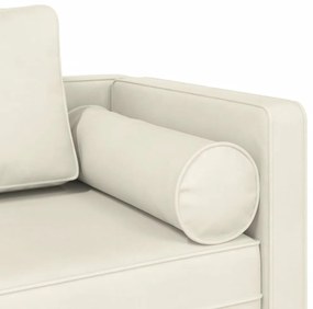 vidaXL Ανάκλιντρο Κρεμ Υφασμάτινο με Βελούδινο