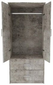 Ντουλάπα ρούχων δίφυλλη OLYMPUS χρώμα antique ανθρακί 81x57x183εκ