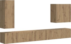 vidaXL Σετ τοίχου για τηλεόραση 6 pcs Artisan Oak