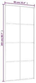 vidaXL Συρόμενη Πόρτα Λευκή 90 x 205 εκ. από Γυαλί ESG / Αλουμίνιο