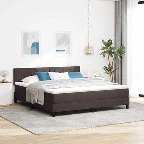 vidaXL Κρεβάτι Κουτιού με Στρώμα Σκούρο Καφέ 180x200 cm Ύφασμα