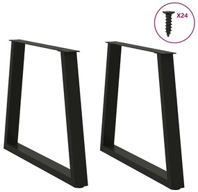 vidaXL Πόδια Τραπεζαρίας Σχήματος V 2 τεμ. Μαύρο 70x(72-73,3) εκ. Ατσάλι