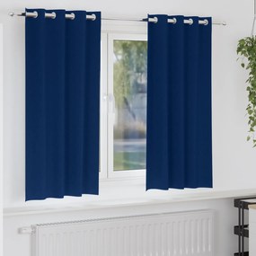 vidaXL Κουρτίνες με κουρτίνες 2 pcs Σκούρο Μπλε Πολυεστέρας