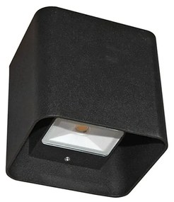 Adeleq Led Φωτιστικό Επίτοιχο Αλουμινίου Κύβος Διπλής Κατεύθυνσης 2x3W 3000K Μαύρο 3-691811