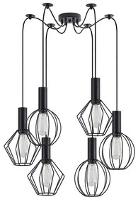 Φωτιστικό Οροφής Adept Flex 77-8908 55x55x300cm 6xE27 60W Black Homelighting