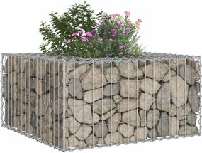 vidaXL Ανασηκωμένο κρεβάτι gabion Ασημί