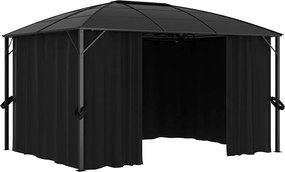vidaXL Κιόσκι με Κουρτίνες Ανθρακί 400 x 300 x 265 εκ.