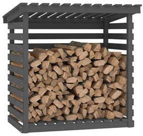 vidaXL Ραφιέρα Καυσόξυλων Γκρι 108x73x108 εκ. από Μασίφ Ξύλο Πεύκου