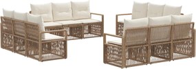 vidaXL Σετ Καναπέ Κήπου 12 pcs Μπεζ συνθετικό ρατάν