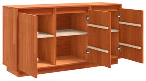vidaXL Πλαϊνό γραφείο Καφέ 111 x 34 x 60 εκ Μασίφ ξύλο πεύκου