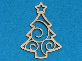 Intra απο ξύλο plywood 3mm-4mm πάχος – Σπειροειδής στολίδι Χριστουγεννιάτικου Δέντρου 30x30 cm INTRAVECTRY-MY551626