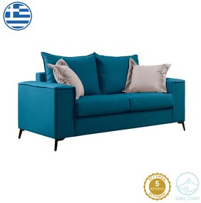Intrahome Καναπές Verona Intrahome 2θέσιος πετρόλ ύφασμα με μαξιλάρια σε μπεζ απόχρωση 173x93x100εκ | SKU: INTRAPA-279111196