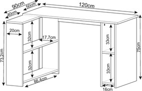 Γραφείο Καρυδί NUPOCA 120x90x75