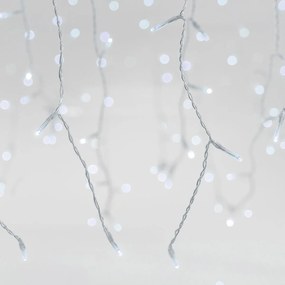 Χριστουγεννιάτικα Λαμπάκια 360 Led Κουρτίνα 5μ Ψυχρό Λευκό Σταθερά Επεκτεινόμενο Eurolamp 600-17140