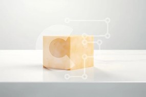 Intra Συλλεκτικό Ξύλινο Παζλ Plywood  4mm - Γυαλισμένος κύβος σε λευκή επιφάνεια Σε Ξύλινο Κουτί - Διαστάσεις: 10x10 cm – 25 κομμάτια