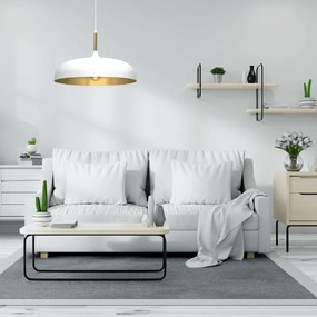 Κρεμαστό Φωτιστικό Lincoln 45cm Λευκό με Χρυσό