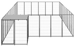 vidaXL Σπιτάκι Σκύλου Μαύρο 19,36 μ² Ατσάλινο