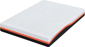 vidaXL Στρώμα Λευκό και Μαύρο 140 x 190 cm Ζακάρ ύφασμα