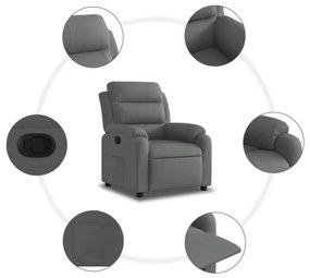 vidaXL Πολυθρόνα με Ανακλινόμενη Πόρτα Σκούρο Γκρι Υφασμάτινη