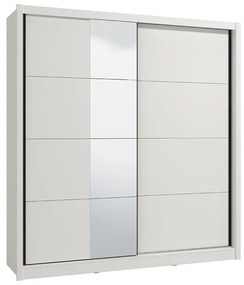 Wardrobe with Mirror Albi 205 White 205x60x216 cm