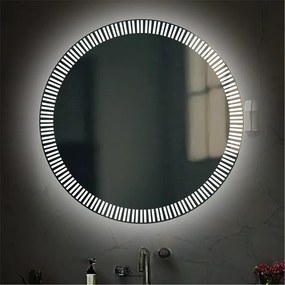 Stewehome Κυκλικός Καθρέφτης LED με Χάραξη &amp;amp; Μοντέρνο Design -78cm