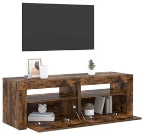 vidaXL Έπιπλο Τηλεόρασης με LED Καπνιστή Δρυς 120 x 35 x 40 εκ.