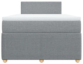 vidaXL Κρεβάτι Boxspring με Στρώμα Ανοιχτό Γκρι 120x200 εκ. Υφασμάτινο