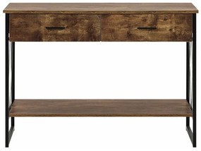 Κονσόλα Berwyn 439, Σκούρο ξύλο, 76x107x46cm, Με συρτάρια | Epipla1.gr