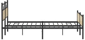 vidaXL Σκελετός Κρεβ. Χωρίς Στρώμα Sonoma Δρυς 193x201 εκ. Μεταλλικό