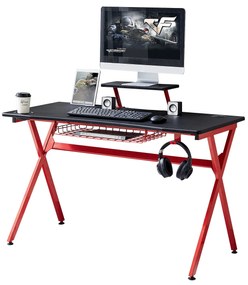 Γραφείο Υπολογιστή ROCKER Μαύρο/Κόκκινο 120x60.5x90cm