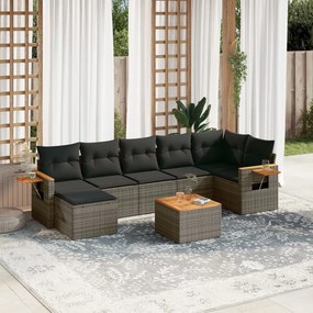 vidaXL Patio Sofa Set 8-θέσια Grey
