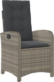 vidaXL Σετ Τραπεζαρίας Κήπου 5 τεμ. Γκρι Συνθ. Ρατάν με Μαξιλάρια