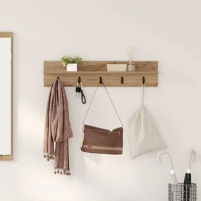 vidaXL Τοίχου Κρεμάστρα με ράφι artisan δρυς 80 x 10.5 x 18 εκ