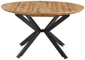 Τραπέζι επεκτεινόμενο Edina pakoworld mdf σε sonoma απόχρωση με μαύρα μεταλλικά πόδια 130-170x130x75εκ (1 τεμάχια)