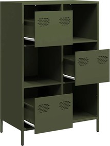 vidaXL Ντουλάπι Πράσινο Λαδί 68x39x103,5 εκ. από Ατσάλι