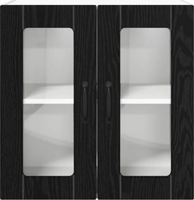 vidaXL Ραφιέρα τοίχου LUCCA Μαύρη Δρυς 60 x 31 x 60 εκ.
